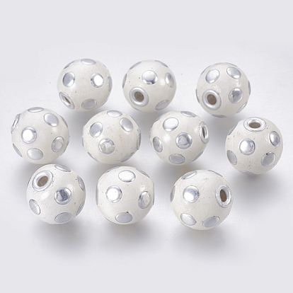 Handmade Indonesia Beads, with Aluminum Core, Round, 18x17mm, Hole: 3mm