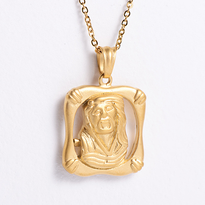 Старинные европейские религиозные ожерелья из нержавеющей стали с подвесками в виде Иисуса