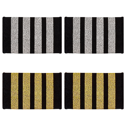 4 пары 2 цвета полосатый узор полиэстер эполеты, значок на плече