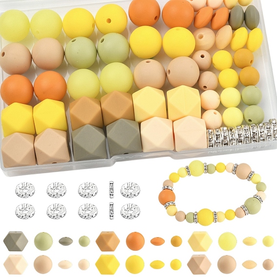 Набор ювелирных изделий diy, включая силиконовые шарики, железный сорт а кристалл горный хрусталь разделительные бусины