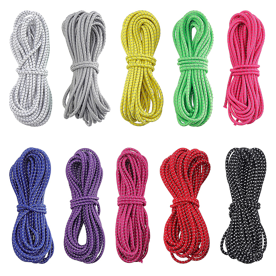 50 yardas 10 colores cordones elásticos reflectantes, rondo