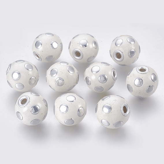 Handmade Indonesia Beads, with Aluminum Core, Round, 18x17mm, Hole: 3mm