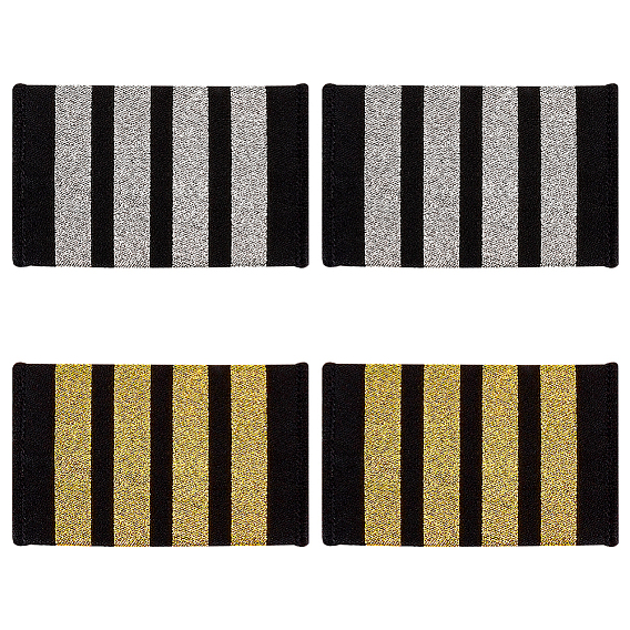 4 пары 2 цвета полосатый узор полиэстер эполеты, значок на плече