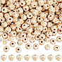 400Pcs Natural Round Wood Beads, Unfinished Wooden Spacer Beads, with Cross Pattern, Lead Free, Undyed