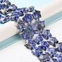 Natural Blue Spot Jasper Beads Strands, with Seed Beads, Star