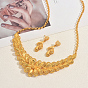 Комплекты из латунного цветочного ожерелья и серег-гвоздиков в стиле невесты на Ближнем Востоке для женщин