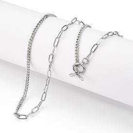 Ожерелья из латунной витой цепочки и цепочки со скрепками, цепи для пресса, с OT застежками