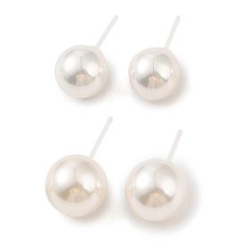 Hypoallergenic Bioceramics Zirconia Ceramic Stud Earrings, with Shell, No Fading and Nickel Free, Round