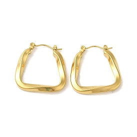 304 Stainless Steel Hoop Earrings for Women, Trapezoid