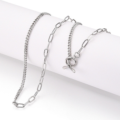 Ожерелья из латунной витой цепочки и цепочки со скрепками, цепи для пресса, с OT застежками