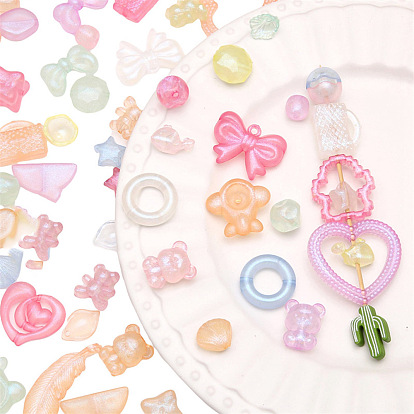 Светящиеся прозрачные акриловые бусины, с блеском порошок, светится в темноте