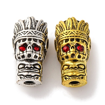 Покрытие стойки из сплава в тибетском стиле 3 бусины гуру с отверстиями, T-просверленные бусы, со стразами, индийский