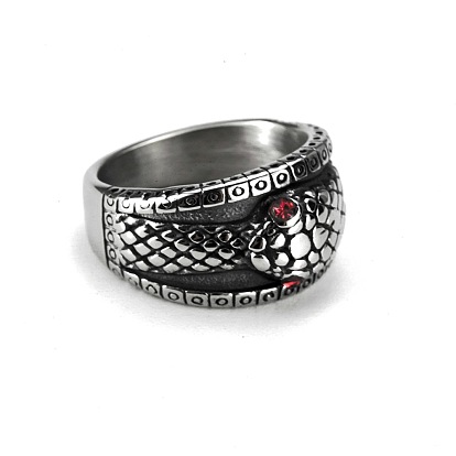 Anillo vikingo serpiente anillos de acero inoxidable, serpiente
