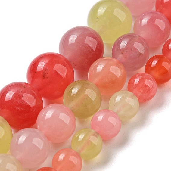 Природный агат бисер нитей, окрашенная и подогревом, круглые