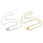 2.5MM 304 Stainless Steel Paperclip Chain Necklaces, with Brass Spring Ring Clasps