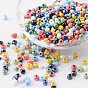 6/0 Glass Seed Beads, Opaque Colors Lustered, Round, 4mm, Hole: 1.5mm, about 4500pcs/pound