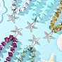 Ocean 304 Stainless Steel Starfish Pendant Necklaces, Nuggets Imitation Gemstone Acrylic Beaded Necklaces for Women, Stainless Steel Color