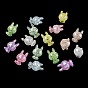 Transparent Crackle Acrylic Beads, Rabbit, AB Color Plated