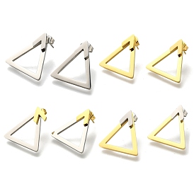 304 Stainless Steel Hollow Triangle Stud Earrings