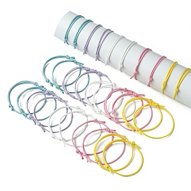 30шт. 5 браслеты из плетеного шнура из вощеного полиэстера с регулируемым цветом