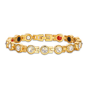 Браслеты из нержавеющей стали, с ааа класс фианитами