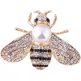 Fashionable Metal Bee Brooch with Diamond for Women's Scarf and Collar