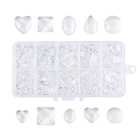 Transparent Glass Cabochons, Mixed Shapes