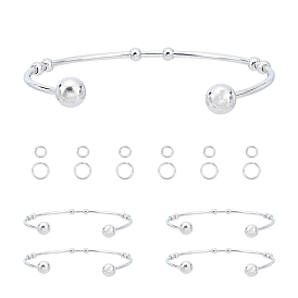 Kits para hacer brazaletes de acero inoxidable (DIY), con 304 anillos de salto abiertos de acero inoxidable