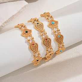 Alloy Cubic Zirconia Link Bracelets for Women