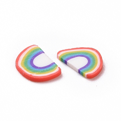 Handmade Polymer Clay Cabochons, Rainbow