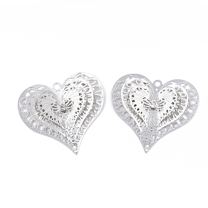 Латунные подвески, с кристально горный хрусталь, без кадмия, без никеля и без свинца, сердце