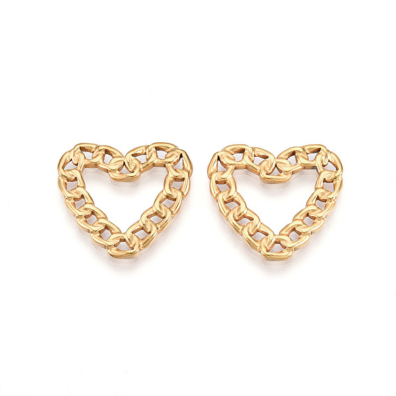 304 Кольца для соединения цепочек в форме сердца из нержавеющей стали, ионное покрытие (ip)