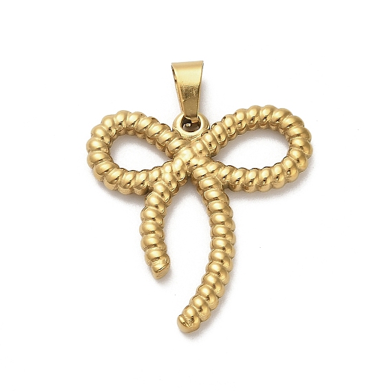 304 подвески из нержавеющей стали, очарование бантом, ионное покрытие (ip)