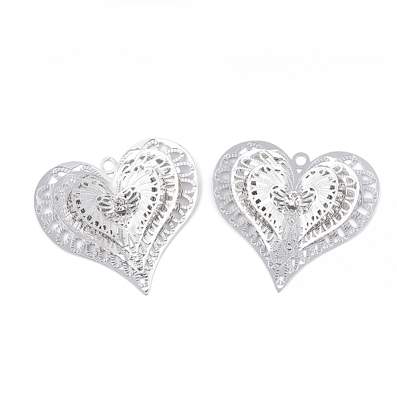 Латунные подвески, с кристально горный хрусталь, без кадмия, без никеля и без свинца, сердце