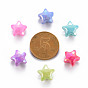 Opaque Acrylic Beads, Dyed, AB Color, Faceted, Star