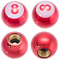 4Pcs Plstic Tire Valve Stem Caps, with Brass Findings, Round with Number 8