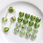 Handmade Lampwork Beads, with Gold/Silver Foil, Heart