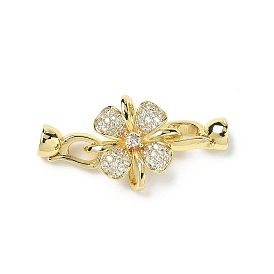 Стойка покрытие цветок латунь проложить прозрачный кубический цирконий сложить застежки, без кадмия и без свинца, долговечный