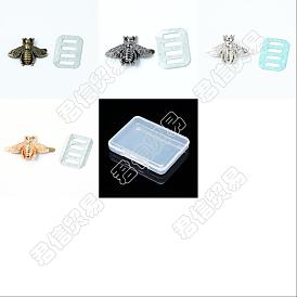 16 Set 4 Colors Alloy Shoes Buckle, with Iron Shim, for Shoe Decoration Accessories, Bees