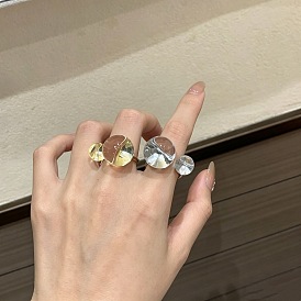 Открытые кольца манжеты из латуни и смолы, круглые, прозрачные