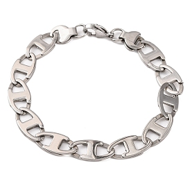 304 Stainless Steel Mariner Link Chain Bracelets, with 201 Stainless Steeel Findings