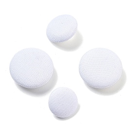 Boutons en tissu, avec les accessoires en alliage de zinc, plat rond, pour les accessoires de vêtements pardessus, 1-trou