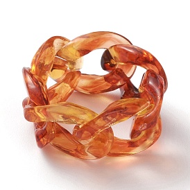 Transparent Acrylic Curb Chain Finger Rings