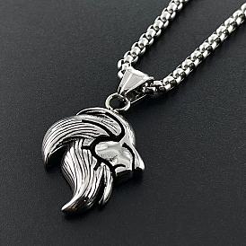 Модные ожерелья из нержавеющей стали с подвеской в виде головы льва для мужчин