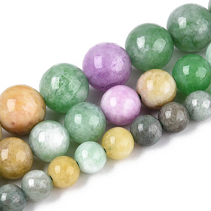 Нити бусин из окрашенного натурального кварца, круглые