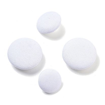 Boutons en tissu, avec les accessoires en alliage de zinc, plat rond, pour les accessoires de vêtements pardessus, 1-trou