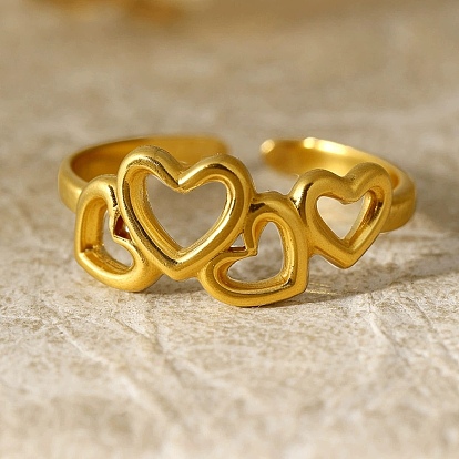 Регулируемые 304 манжеты из нержавеющей стали для женщин, полый, сердце