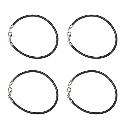 Натуральной кожи делает шнур браслет, с латунной мозг заканчивается, железные прыгающие кольца и сплавные застежки в виде когтей лобстера, 200x3 мм