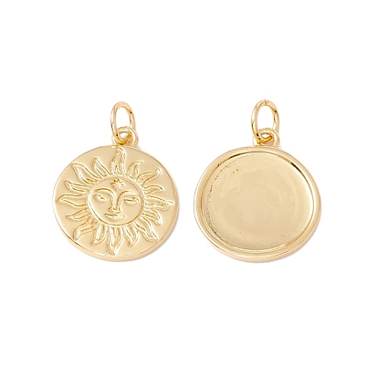 Стойки обшивки латунные подвески, с целью перехода в кольце, без кадмия, без никеля и без свинца, плоские круглые с солнцем