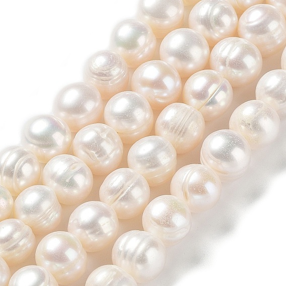 Natural Cultured Freshwater Pearl Beads Strands, Potato, Grade 2A